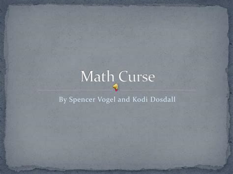 Math curse book pdt